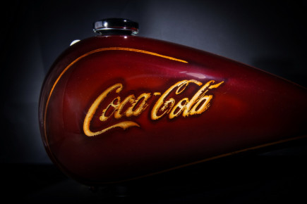 Coca Cola Custom Bike Tank, Blattgold, Preussler Radstadt, Österreich
