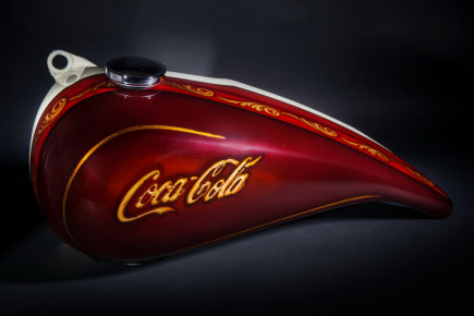 Coca Cola Custom Bike Tank, Blattgold, Preussler Radstadt, Österreich