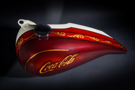 Coca Cola Custom Bike Tank, Blattgold, Preussler Radstadt, Österreich