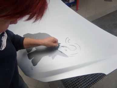 Elefant - Motiv - Motorhaube - Lackierung - Kfz-Fachbetrieb Preussler, Radstadt, Österreich