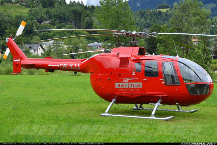 Hubschrauber Heli Austria - BO 105, Lackierung - Kfz Fachbetrieb Preussler - Radstadt, Österreich