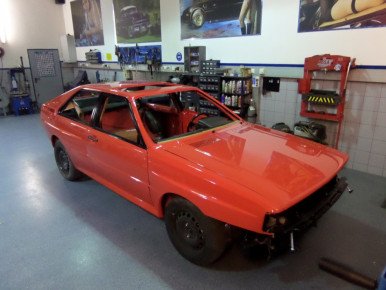 Audi Quattro Coupé, Urquattro, 1981, Oldtimer-Restauration im Kfz-Fachbetrieb Preussler in Radstadt, Österreich