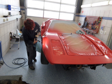 Ferrari 308, Oldtimer-Restauration im Kfz-Fachbetrieb Preussler in Radstadt, Österreich