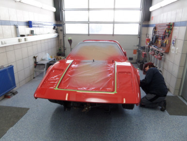 Ferrari 308, Oldtimer-Restauration im Kfz-Fachbetrieb Preussler in Radstadt, Österreich