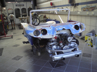 VW Buggy, 1971 für Salzburger Strongman Franz Müllner, Oldtimer-Restauration, Airbrush Lackierung im Kfz-Fachbetrieb Preussler in Radstadt, Österreich