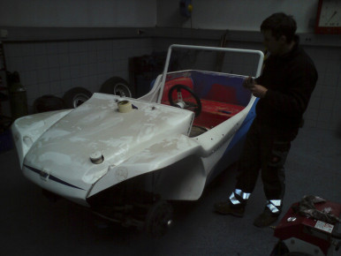 VW Buggy, 1971 für Salzburger Strongman Franz Müllner, Oldtimer-Restauration, Airbrush Lackierung im Kfz-Fachbetrieb Preussler in Radstadt, Österreich