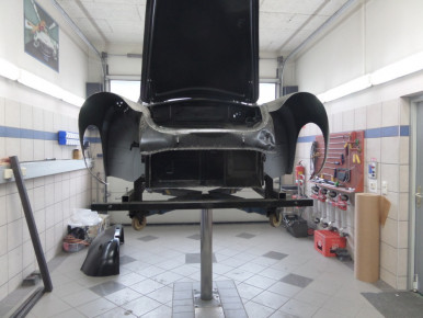 Porsche 356 SC, Oldtimer-Restauration im Kfz-Fachbetrieb Preussler in Radstadt, Österreich