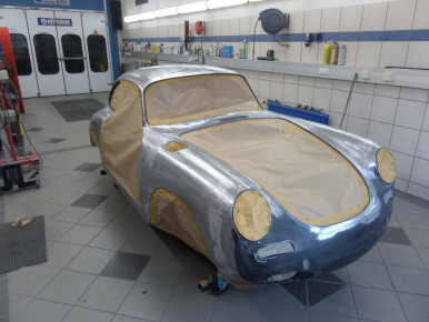 Porsche 356 SC, Oldtimer-Restauration im Kfz-Fachbetrieb Preussler in Radstadt, Österreich